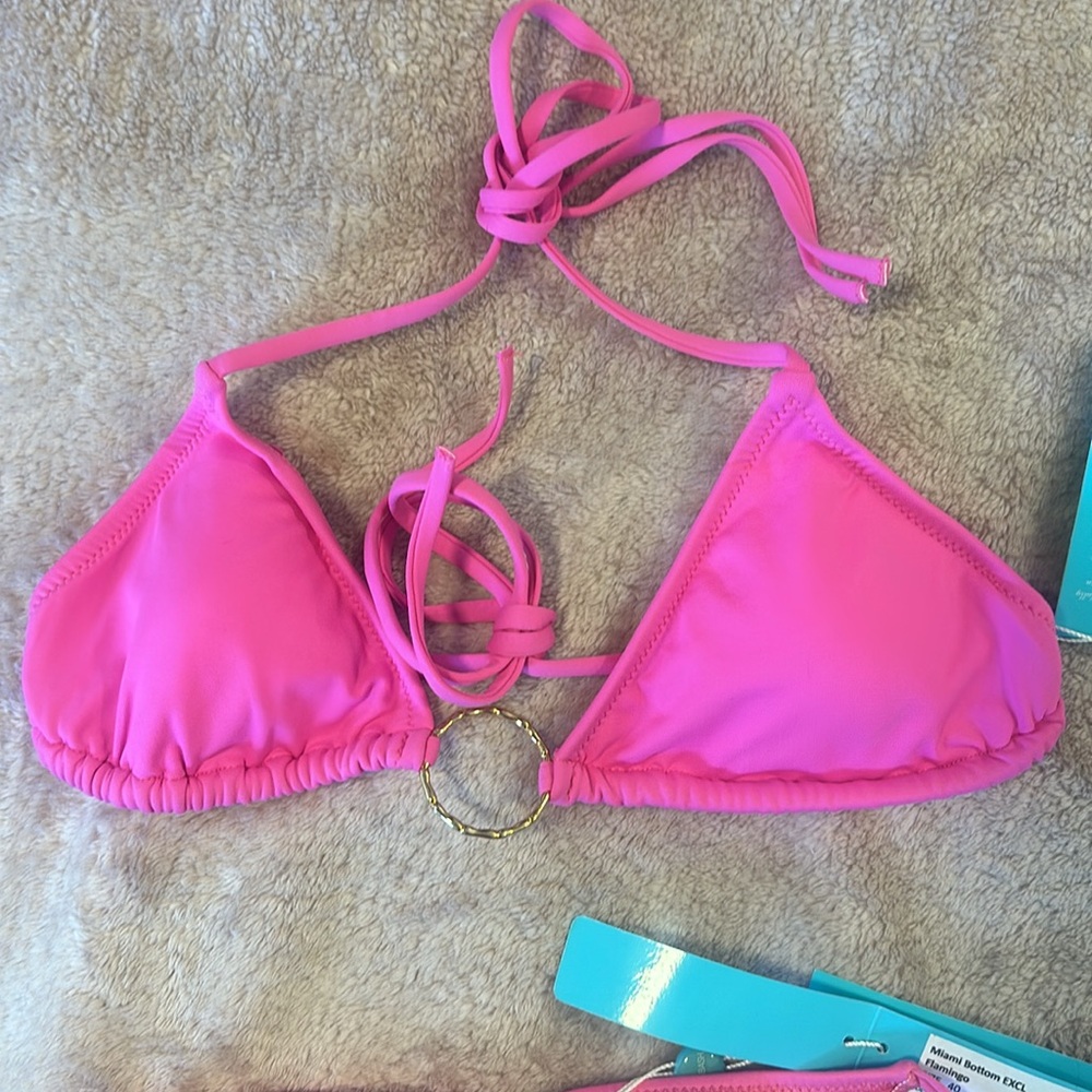 bikini in pink by Mellissa Odabash in size 4. side tie bottom, back/neck tie top - Picture 4 of 13